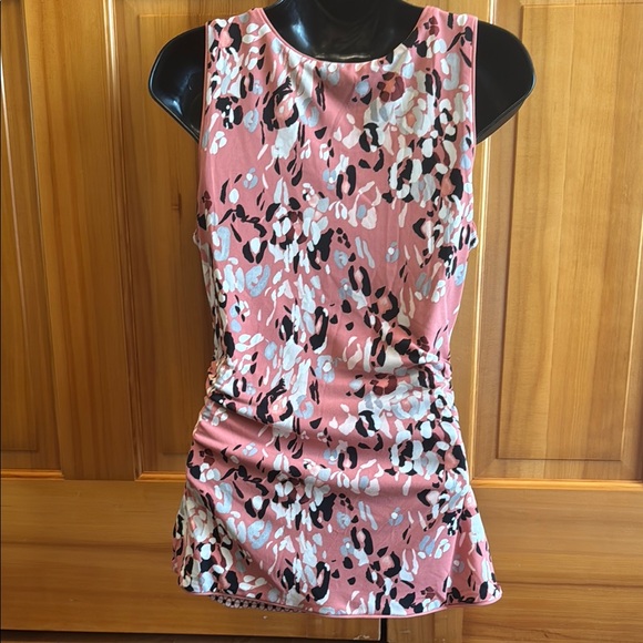 White House Black Market Pink and Black Reversible Tank Top - Picture 3 of 5